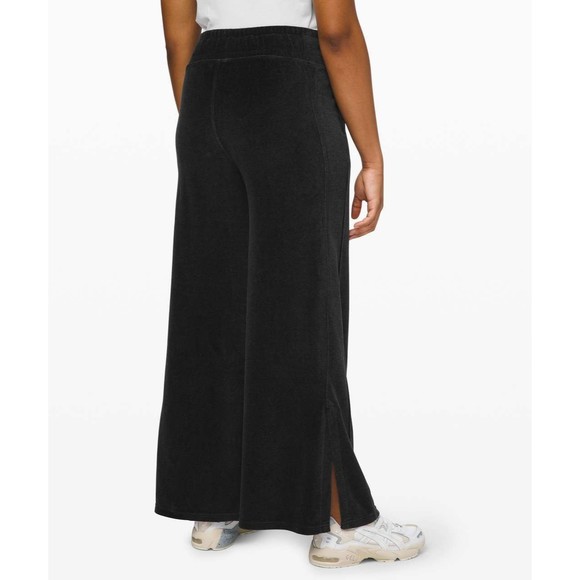 Lululemon Morning Restore Pant Heathered Black Velour Wide Leg Women’s Size 6 - Picture 7 of 7